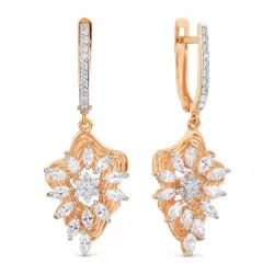 Cercei Suspendați din aur roșu cu Cubic Zirconia Incolor